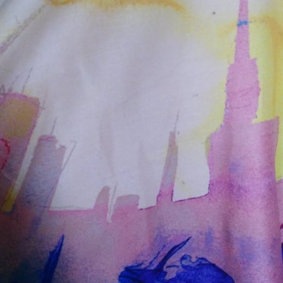 RACHEL Rachel Roy Yellow and Blue Mini Skirt - Picture 4 of 6